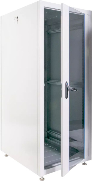 Шкаф коммутационный ЦМО (ШТК-Э-30.6.8-13АА) напольный 30U 600x800мм пер.дв.стекл металл направл.под