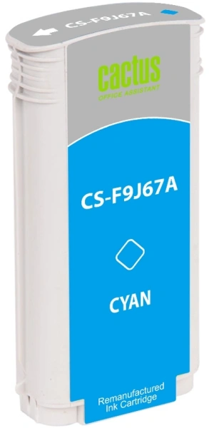 Картридж струйный Cactus CS-F9J67A 728XL голубой (130мл) для HP DJ T730/T830