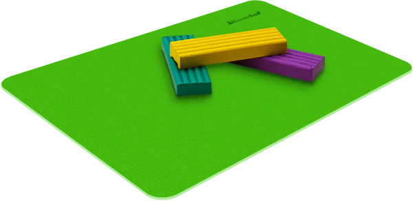 Доска для лепки Silwerhof 957008 Neon прямоугольная A5 пластик 1мм зеленый