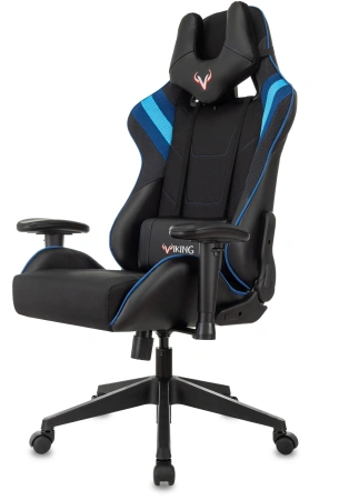 Кресло игровое Zombie VIKING 4 AERO черный/синий текстиль/эко.кожа с подголов. крестов. пластик