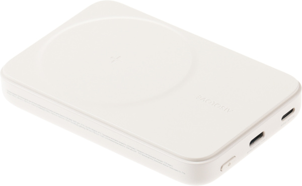 Мобильный аккумулятор Solove W12 5000mAh QC3.0/PD3.0 20W 3A USB-C беспров.зар. бежевый (W12 BEIGE RUS)