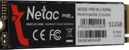 Накопитель SSD Netac PCI-E 3.0 x4 512Gb NT01N930E-512G-E4X N930E Pro M.2 2280