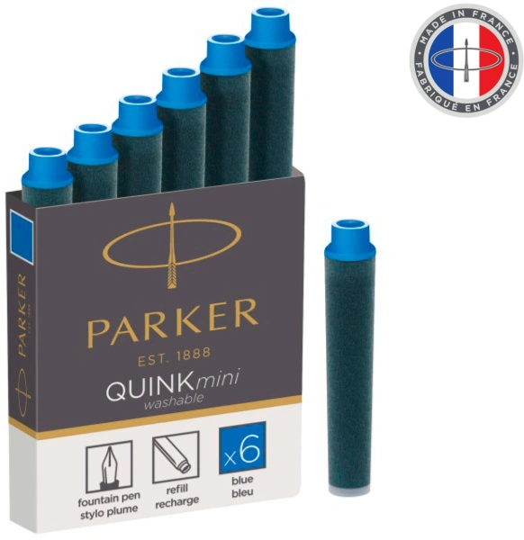 Картридж Parker Quink Z17 Mini (CW1950409) синие чернила для ручек перьевых для Parker (6шт)