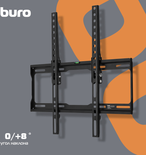 Кронштейн для телевизора Buro MT1 черный 22"-65" макс.35кг настенный наклон