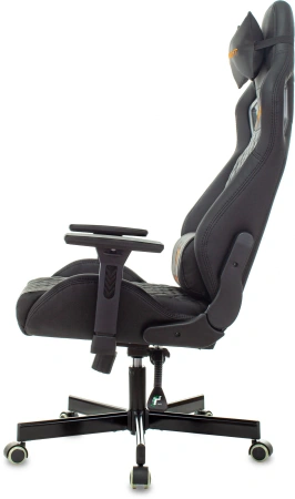 Кресло игровое Knight Outrider черный ромбик эко.кожа с подголов. крестов. металл