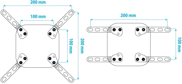 Кронштейн-адаптер для телевизора Kromax ADAPTER-200 черный 33"-43" макс.20кг настольный фиксированный