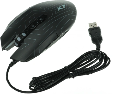 Мышь A4Tech X77 черный оптическая (2400dpi) USB (8but)