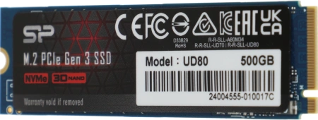 Накопитель SSD Silicon Power PCI-E 3.0 x4 500Gb SP500GBP34UD8005 UD80 M.2 2280