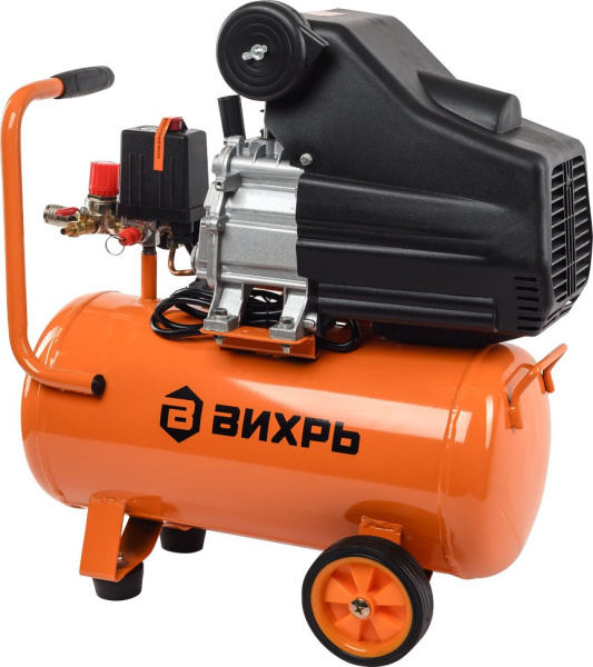 Компрессор поршневой Вихрь КМП-260/24 масляный 260л/мин 24л 2000Вт оранжевый/черный