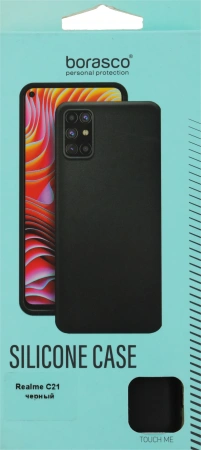 Чехол (клип-кейс) BoraSCO для Realme C21 черный (матовый) (40041)