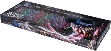 Клавиатура Оклик 717G BLACK DEATH черный/серый USB Multimedia for gamer LED