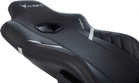 Кресло игровое Knight Thunder 5X черный эко.кожа крестов. металл