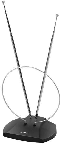 Антенна телевизионная Hyundai H-TAI120 7дБ пассивная черный каб.:1.35м