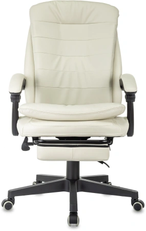 Кресло руководителя Бюрократ T-9950MSG-F слоновая кость эко.кожа крестов. пластик подст.для ног
