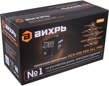 Сварочный полуавтомат Вихрь ИСА-200 MIG PRO инвертор MIG-MAG/SPOT/FCAW/MMA/Lift TIG 5.9кВт