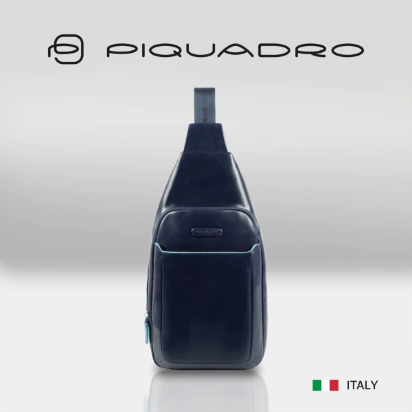 Рюкзак слинг мужской Piquadro Blue Square CA4827B2/BLU2 синий кожа