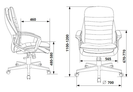 Кресло руководителя Бюрократ T-9950LT черный эко.кожа крестов. пластик