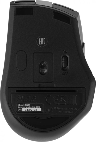 Мышь A4Tech Fstyler FG35 серый/черный оптическая (2000dpi) беспроводная USB (6but)