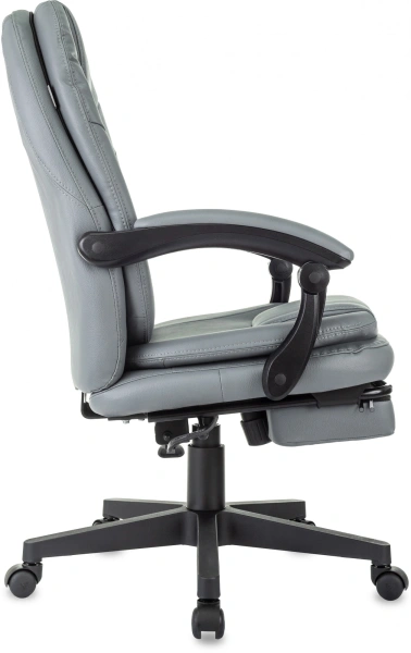 Кресло руководителя Бюрократ CH-868N-BF серый эко.кожа крестов. пластик подст.для ног