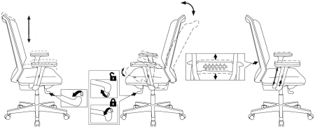 Кресло Бюрократ MC-W611N темно-серый TW-04 38-417 сетка/ткань крестов. пластик пластик белый