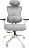 Кресло Cactus CS-CHR-MC02GY серый сетка с подголов. крестов. пластик белый