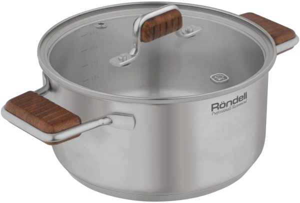 Кастрюля Rondell Fjord RDS-1792 5.2л. d=24см (с крышкой) стальной