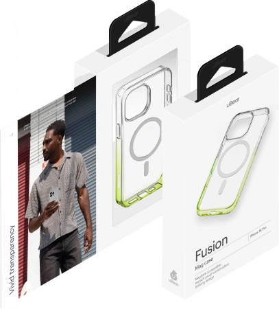 Чехол (клип-кейс) uBear для Apple iPhone 16 Pro Fusion with MagSafe лайм (CS443LM63PFS-I24M)