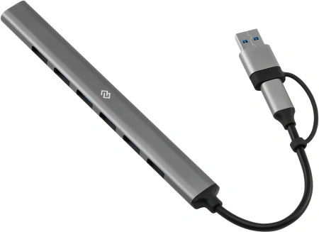 Разветвитель USB-C+ USB-A Digma DHUB-7USB-AC-2.0 7порт. черный