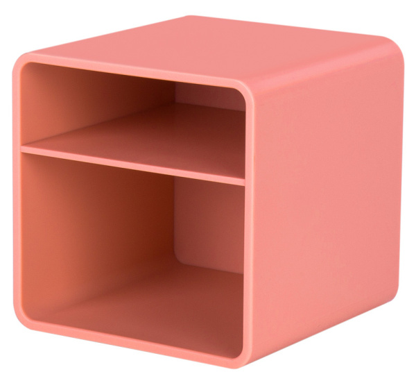 Подставка Deli ENS011PINK Nusign 2отд. для письменных принадлежностей 84х84х86мм розовый пластик