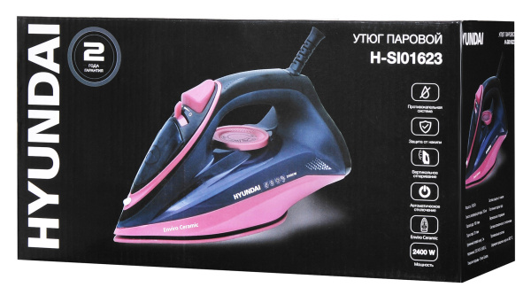 Утюг Hyundai H-SI01623 2400Вт черный/розовый