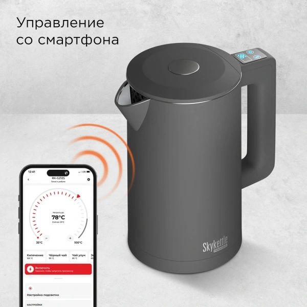 Чайник электрический Redmond SkyKettle KM231S 1.7л. 2200Вт серый
