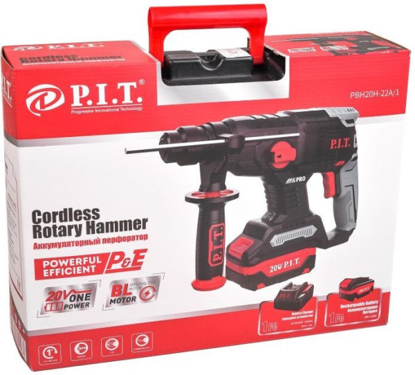 Перфоратор P.I.T. PBH20H-22A/1 патрон:SDS-plus уд.:1.5Дж аккум. (кейс в комплекте)