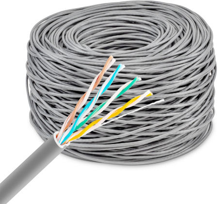 Кабель сетевой Buro UTP 4 пары cat5E solid 0.42мм Cu 305м серый