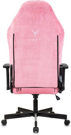 Кресло игровое Knight N1 Fabric розовый Velvet 36 с подголов. крестов. металл