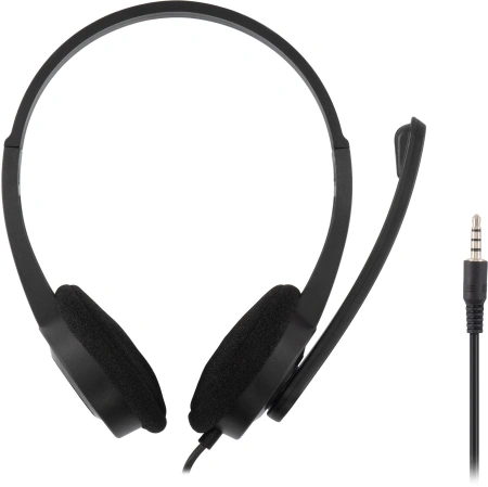 Наушники с микрофоном Оклик HS-M600 черный 1.8м накладные оголовье (1900372)