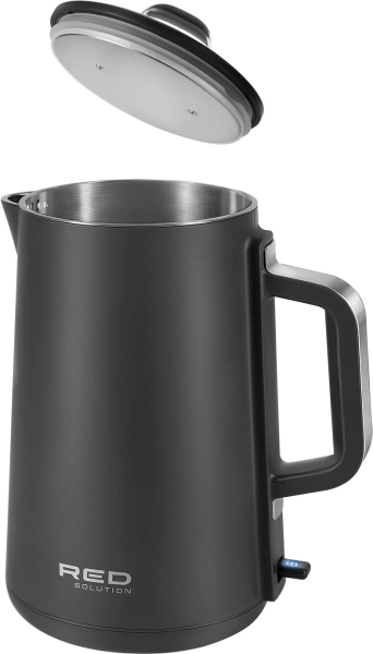 Чайник электрический Red Solution АМ102 1.5л. 1800Вт серый корпус: нерж.сталь/пластик