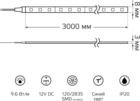 Лента светодиод. Gauss Basic 3м (BT067)