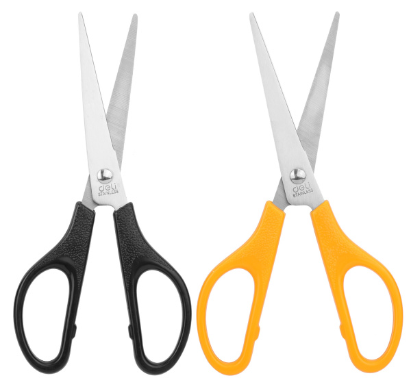 Ножницы Deli E0603 офисные 170мм ручки пластиковые сталь ассорти пакет с европод.