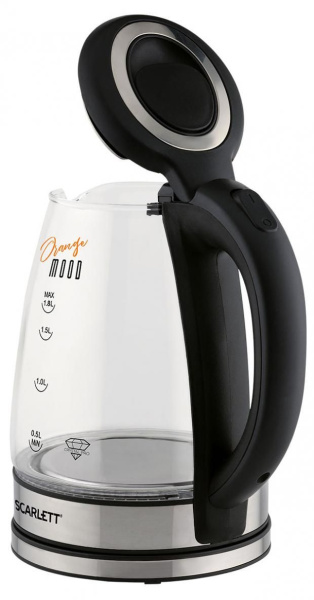 Чайник электрический Scarlett SC-EK27G36 1.8л. 1800Вт черный (корпус: стекло)