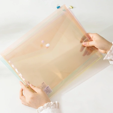 Конверт на кнопке Deli EF766 A4 гориз. расшир. полипропилен 0.16мм ассорти