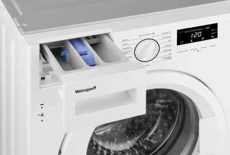 Стиральная машина Weissgauff WMI 6147 Inverter Steam класс:A+++ загрузка до 7кг отжим:1400об/мин белый инвертер