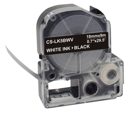 Картридж ленточный Cactus CS-LK5BWV LK-5BWV белый на черном 18x9 для Epson LW400/LW700/LW600P/LW1000P/K400/Z700/Z900