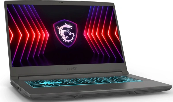 Ноутбук MSI Thin 15 B13BVE-1451US Core i5 13420H 16Gb SSD512Gb NVIDIA GeForce RTX4050 6Gb 15.6" IPS FHD (1920x1080) Windows 11 Home Multi Language grey WiFi BT Cam (9S7-16R831-1451)