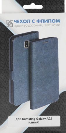 Чехол (флип-кейс) DF для Samsung Galaxy A02 sFlip-85 синий (DF SFLIP-85 (BLUE))