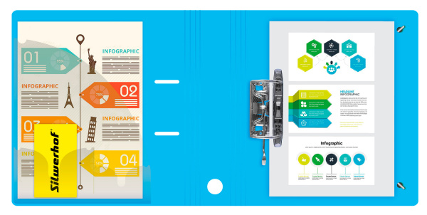 Папка-регистратор Silwerhof 355052 A4 70мм полифом голубой