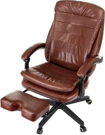 Кресло руководителя Бюрократ T-9950MSG-F коричневый эко.кожа крестов. пластик подст.для ног
