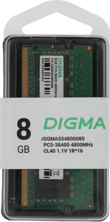 Память DDR5 8GB 4800MHz Digma DGMAS5480008S RTL PC5-38400 CL40 SO-DIMM 262-pin 1.1В single rank RTL