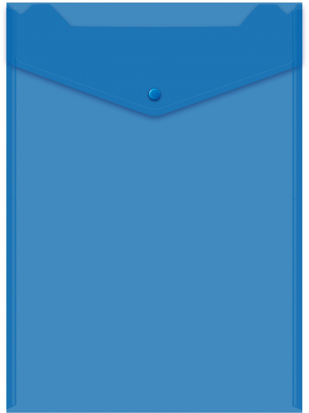 Конверт на кнопке Бюрократ -PK875/1 A4 верт. пластик 0.18мм ассорти