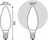 Лампа светодиодная Gauss Filament 103201209-D 9Вт цок.:E14 свеча 220B св.свеч.бел.нейт. (упак.:10шт)