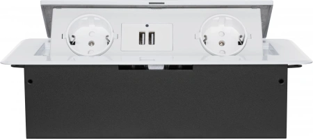 Розетка Cactus CS-SOCKET-EU/USBA-WH для столешницы 26.5x11.8x6.5см белый